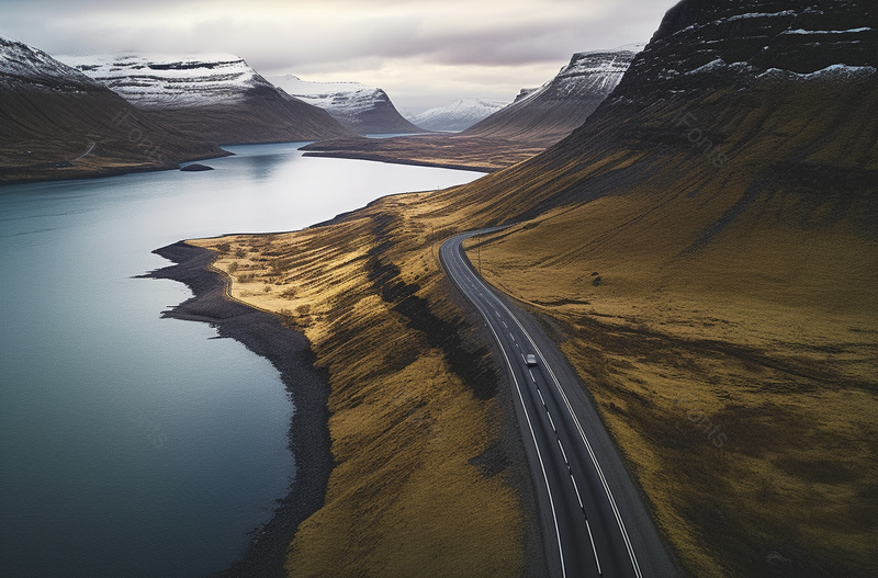 海岸边的沿山公路,高清,摄影图,摄影图片,图片大全,摄影图免费下载